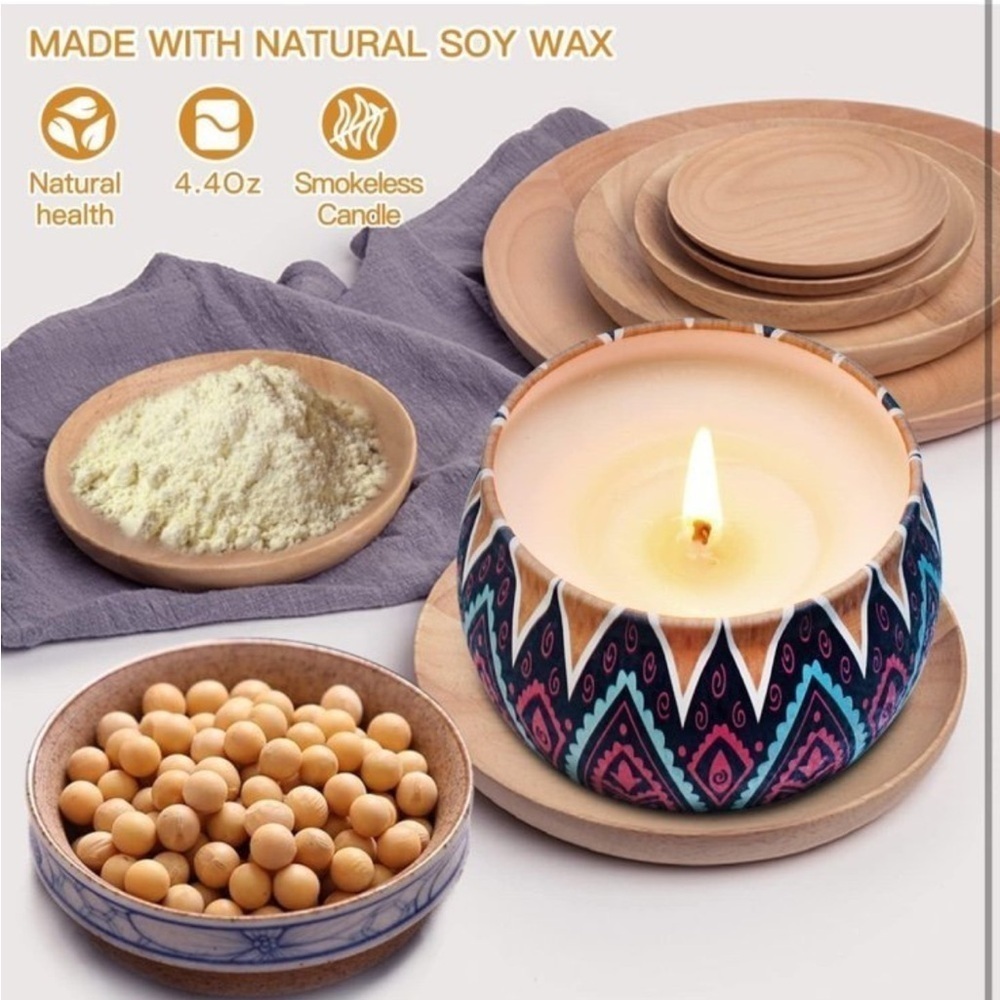 Aromatherapy Scented Tin Soy Candles Gifts Set - Picture 4 of 10